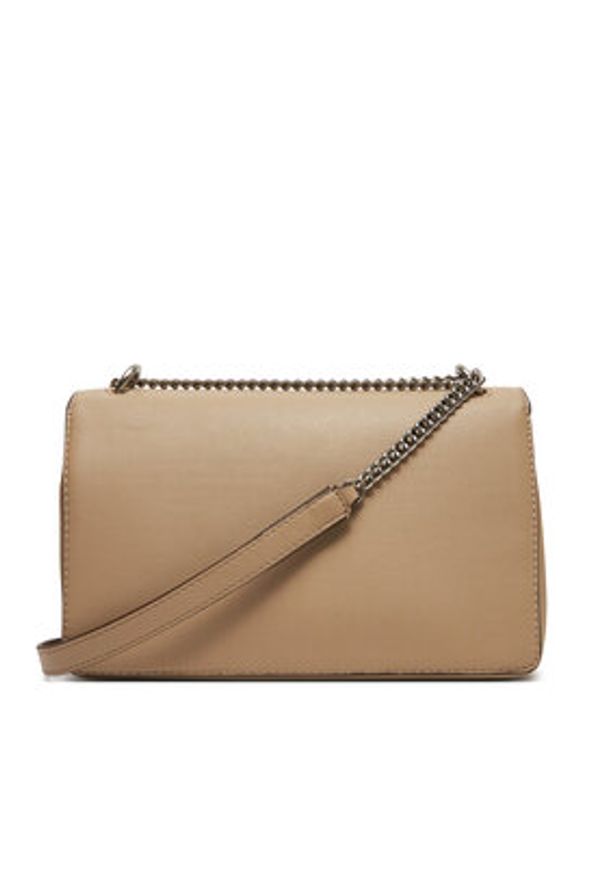 Calvin Klein Jeans Torebka Sculpted Ew Flap25 Shoulder Bag LV04K3035G Beżowy. Kolor: beżowy. Materiał: skórzane
