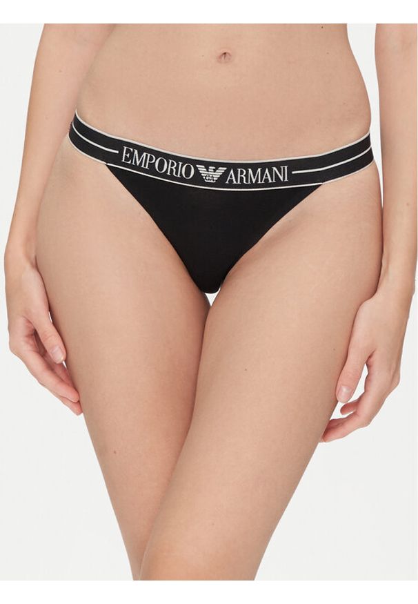 Emporio Armani Underwear Komplet 2 par stringów EW000405 AF10881 MC005 Czarny. Kolor: czarny. Materiał: bawełna