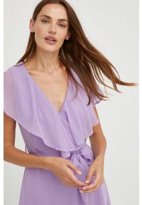 Answear Lab sukienka kolor fioletowy maxi rozkloszowana. Kolor: fioletowy. Typ sukienki: rozkloszowane. Styl: wakacyjny. Długość: maxi #3