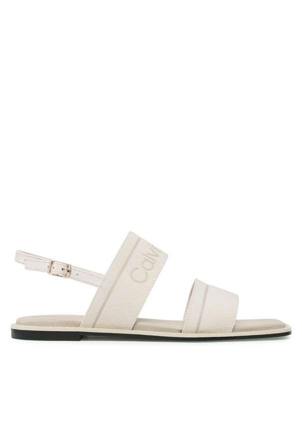 Calvin Klein Sandały Squared Flat Sandal He HW0HW01496 Écru. Materiał: materiał