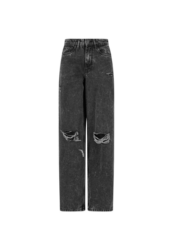 Urban Classics - Damskie Spodnie Z Szerokimi Nogawkami Z Denimu Z Lat 90.. Kolor: wielokolorowy, szary, brązowy. Materiał: denim. Sezon: lato