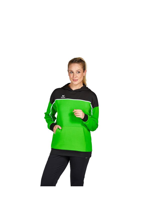 ERIMA - Sweat bluza z kapturem dla kobiet Erima Change. Typ kołnierza: kaptur. Kolor: czarny, zielony, wielokolorowy. Materiał: materiał, bawełna. Sezon: zima