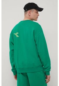 Diadora bluza bawełniana męska kolor zielony z nadrukiem. Kolor: zielony. Materiał: bawełna. Wzór: nadruk #5