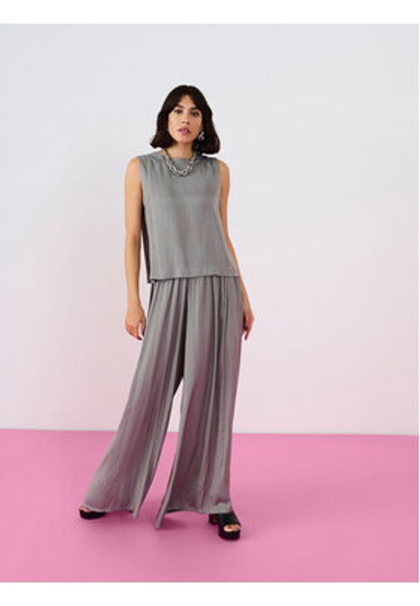 Kaffe Spodnie palazzo Allie 10508761 Szary Relaxed Fit. Kolor: szary. Materiał: syntetyk