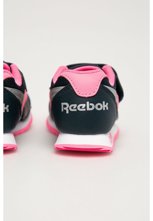 Reebok Classic Buty dziecięce kolor granatowy. Nosek buta: okrągły. Zapięcie: rzepy. Kolor: niebieski. Materiał: guma. Model: Reebok Classic