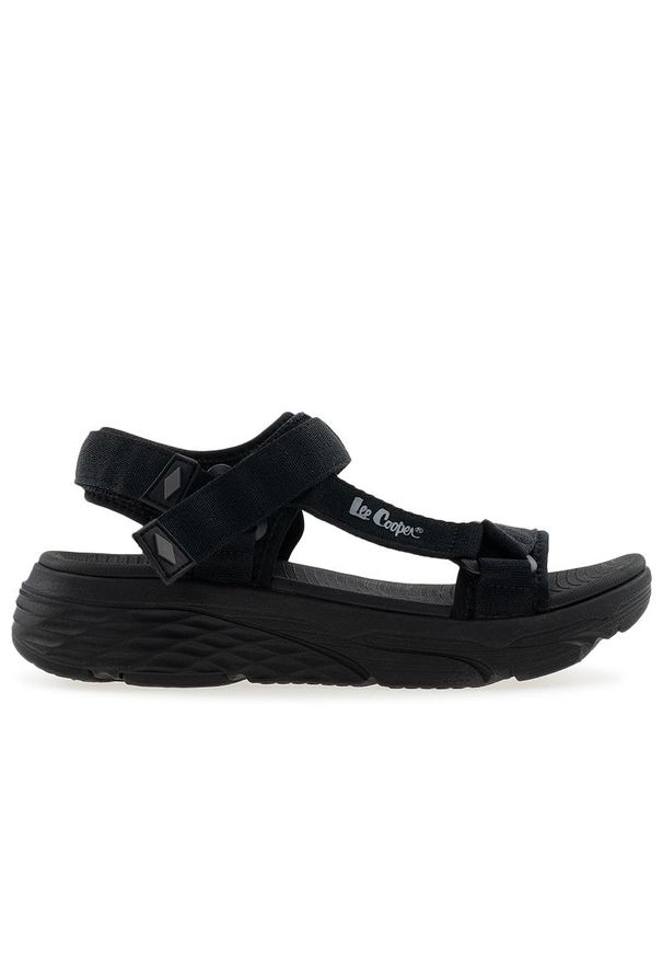 Sandały damskie Lee Cooper LCW-25-03-3398L - czarne. Zapięcie: rzepy. Kolor: czarny. Materiał: materiał. Wzór: paski. Styl: sportowy, street