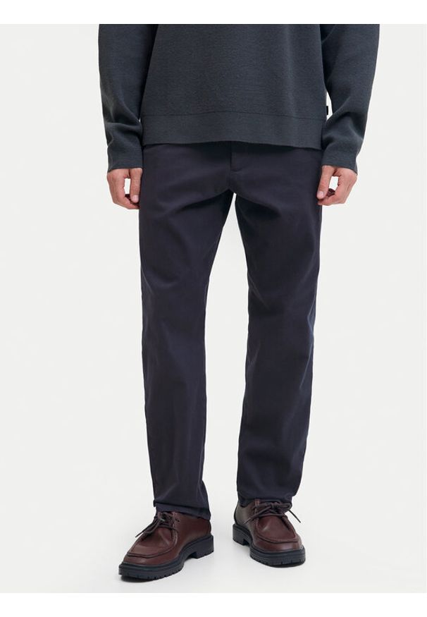 Jack & Jones Chinosy Kane Hank 12286940 Granatowy Relaxed Fit. Kolor: niebieski. Materiał: bawełna