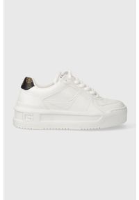 Guess sneakersy LEMMER kolor biały FL8MMR ELE12. Nosek buta: okrągły. Zapięcie: sznurówki. Kolor: biały. Materiał: guma. Obcas: na platformie #1