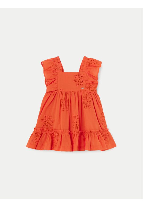 Mayoral Sukienka letnia 1913 Pomarańczowy Regular Fit. Kolor: pomarańczowy. Materiał: bawełna. Sezon: lato