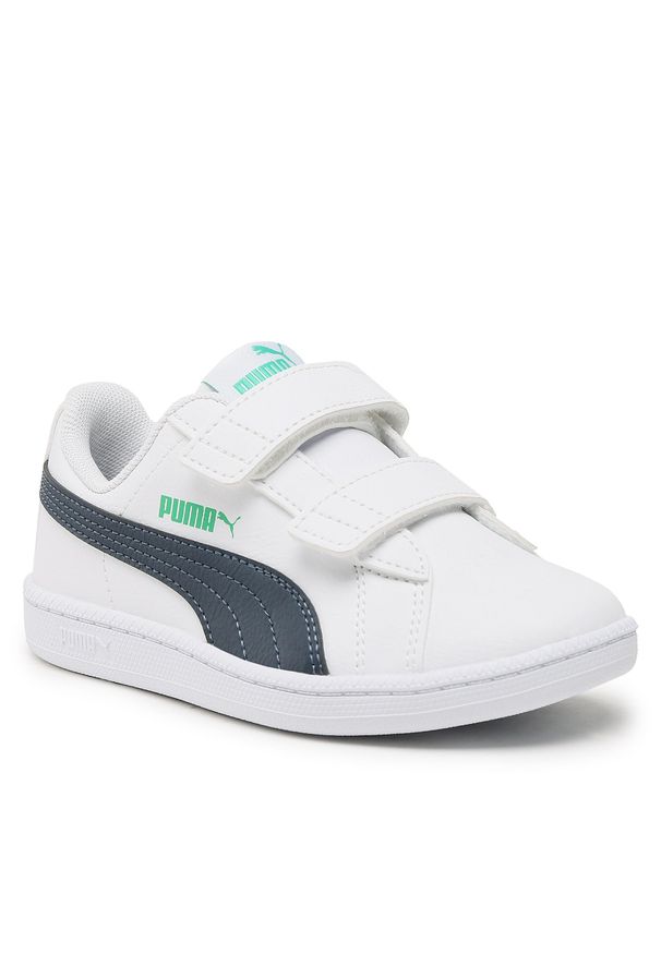 Sneakersy Puma Up V Ps 373602 27 Puma White/Dark Night/Green. Kolor: biały. Materiał: skóra