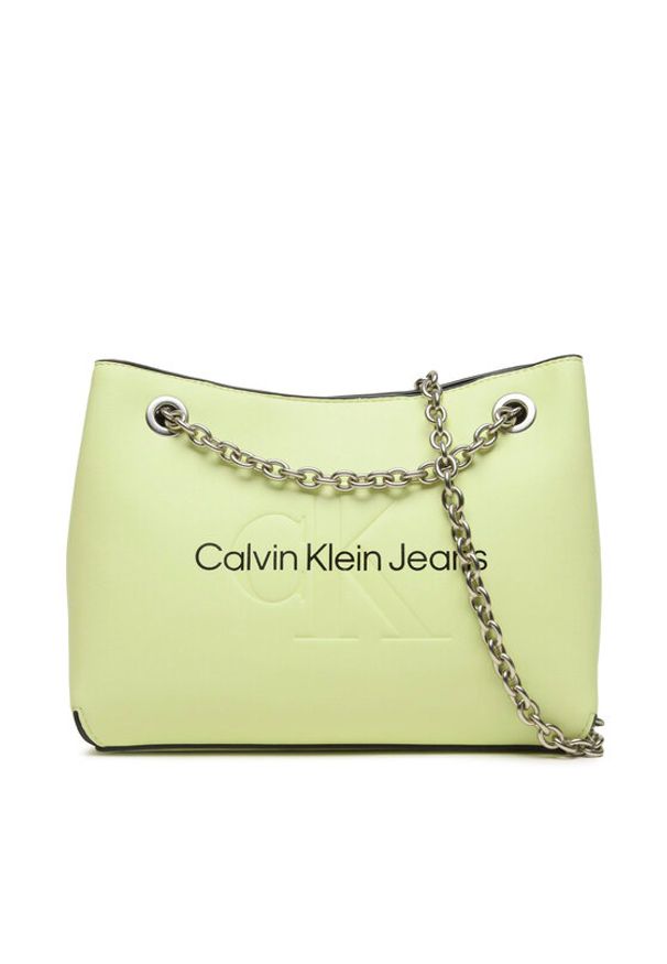 Calvin Klein Jeans Torebka Sculpted Shoulder Bag 24 Mono K60K607831 Zielony. Kolor: zielony. Materiał: skórzane