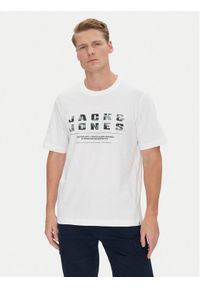 Jack & Jones T-Shirt Recharge 12274716 Biały Relaxed Fit. Kolor: biały. Materiał: bawełna #1