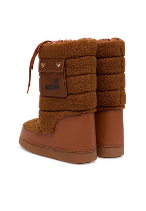 Love Moschino - LOVE MOSCHINO Śniegowce JA24452G0NISM21A Brązowy. Kolor: brązowy. Materiał: materiał