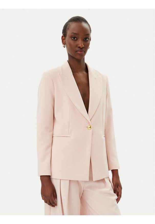 Maryley Marynarka 25EB187/M27/43PY Różowy Regular Fit. Kolor: różowy. Materiał: syntetyk