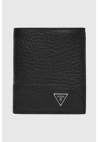Guess - GUESS Czarny portfel męski Torino Bifold. Kolor: czarny. Materiał: skóra
