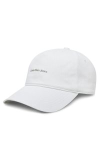 Calvin Klein Jeans Czapka z daszkiem Printed Monologo Cap LV04K5027G Biały. Kolor: biały. Materiał: materiał, bawełna