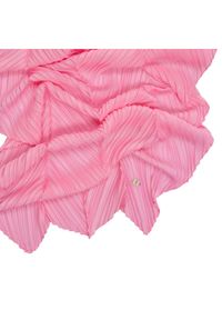 Ochnik - Różowy szalik damski z marszczeniem. Kolor: różowy. Materiał: poliester #2