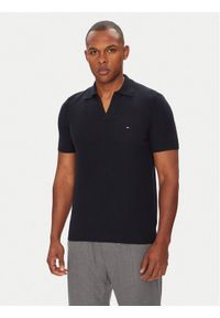 TOMMY HILFIGER - Tommy Hilfiger Polo MW0MW39531 Granatowy Regular Fit. Typ kołnierza: polo. Kolor: niebieski. Materiał: syntetyk