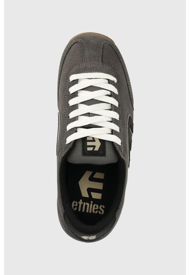 Etnies sneakersy zamszowe kolor szary. Nosek buta: okrągły. Zapięcie: sznurówki. Kolor: szary. Materiał: zamsz