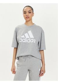 Adidas - adidas T-Shirt Essentials Big Logo IL3322 Szary Loose Fit. Kolor: szary. Materiał: bawełna