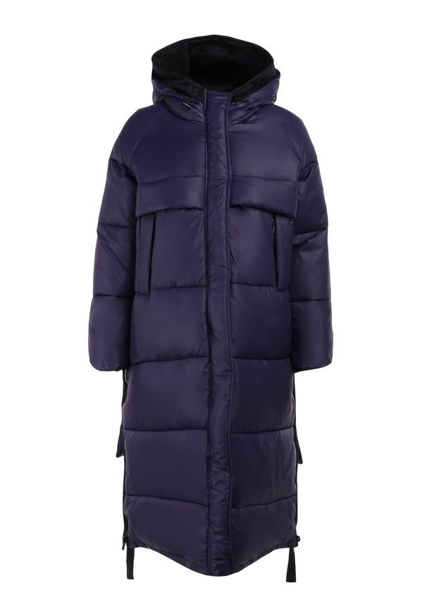 Born2be - Granatowa Kurtka Sephoya. Kolor: niebieski. Długość rękawa: długi rękaw. Długość: długie. Wzór: aplikacja. Sezon: zima