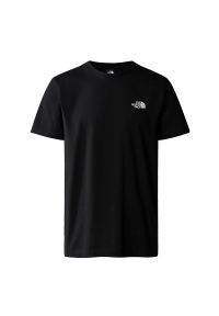 Koszulka The North Face Simple Dome 0A87NGJK31 - czarna. Kolor: czarny. Materiał: bawełna, poliester. Długość rękawa: krótki rękaw. Długość: krótkie. Wzór: nadruk #1
