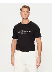 TOMMY HILFIGER - Tommy Hilfiger T-Shirt Big Logo Tee MW0MW37448 Czarny Slim Fit. Kolor: czarny. Materiał: bawełna