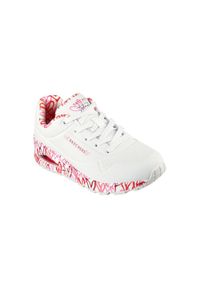 skechers - Buty SKECHERS UNO - LOVING LOVE Biały. Kolor: czerwony, biały, wielokolorowy, różowy. Materiał: syntetyk, tkanina. Model: Skechers Sport. Sport: turystyka piesza #1