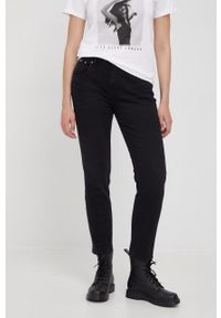 Pepe Jeans jeansy damskie high waist. Stan: podwyższony. Kolor: czarny