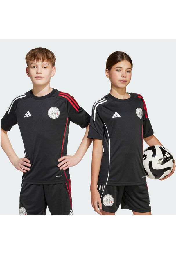 Adidas - Koszulka Ajax Amsterdam Tiro 25 Competition Training Kids. Kolor: wielokolorowy, biały, czerwony, czarny. Sport: piłka nożna