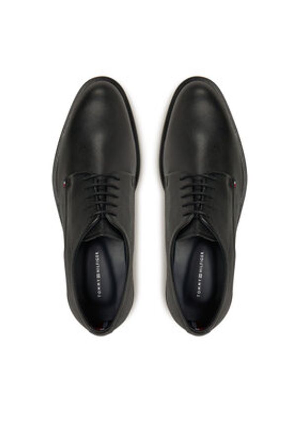 TOMMY HILFIGER - Tommy Hilfiger Półbuty Core Hilfiger Leather Shoe FM0FM05375 Czarny. Kolor: czarny. Materiał: skóra