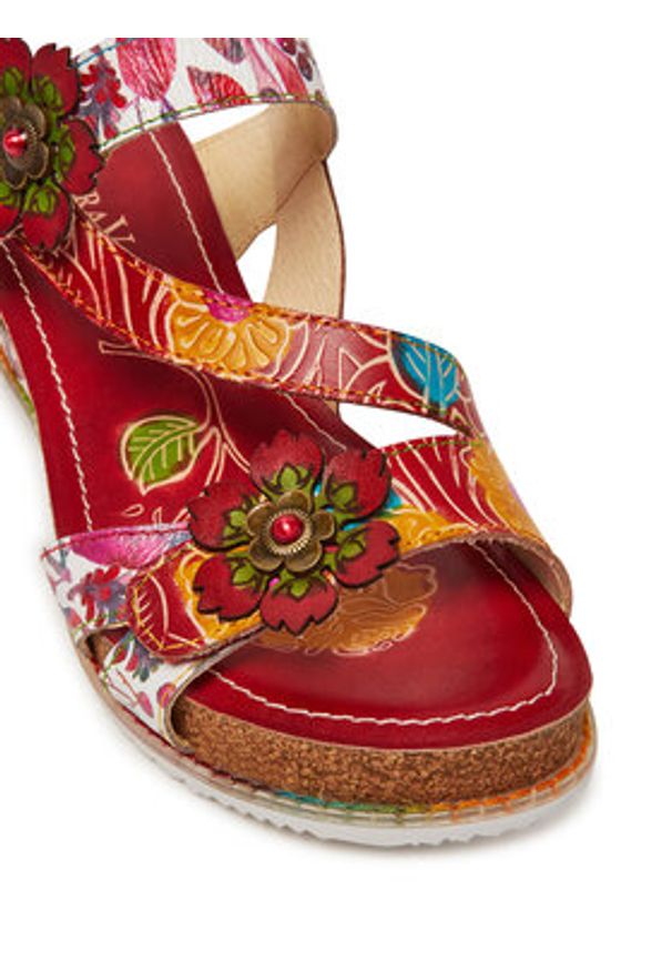 Laura Vita Sandały Bonito 27 Czerwony. Kolor: czerwony. Materiał: skóra