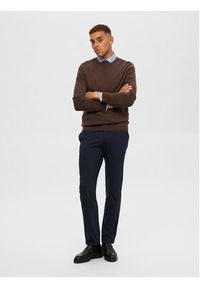 Selected Homme Sweter 16074682 Brązowy Regular Fit. Kolor: brązowy. Materiał: bawełna #6