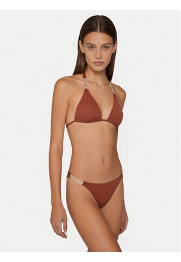 Guess Góra od bikini E6GJ41 KG272 Brązowy. Kolor: brązowy. Materiał: syntetyk