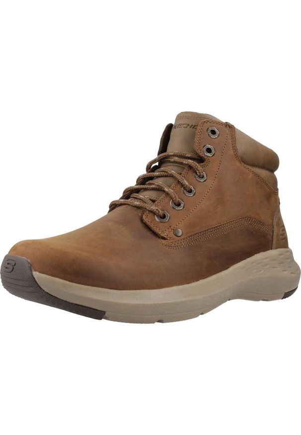 skechers - Tenisówki Skechers Model Parson - Ederic Kolor Brązowy. Kolor: brązowy. Materiał: tkanina, syntetyk