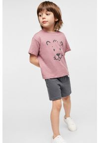 Mango Kids t-shirt bawełniany dziecięcy Panter kolor bordowy z nadrukiem. Okazja: na co dzień. Kolor: czerwony. Materiał: bawełna. Wzór: nadruk, motyw zwierzęcy. Styl: casual #2