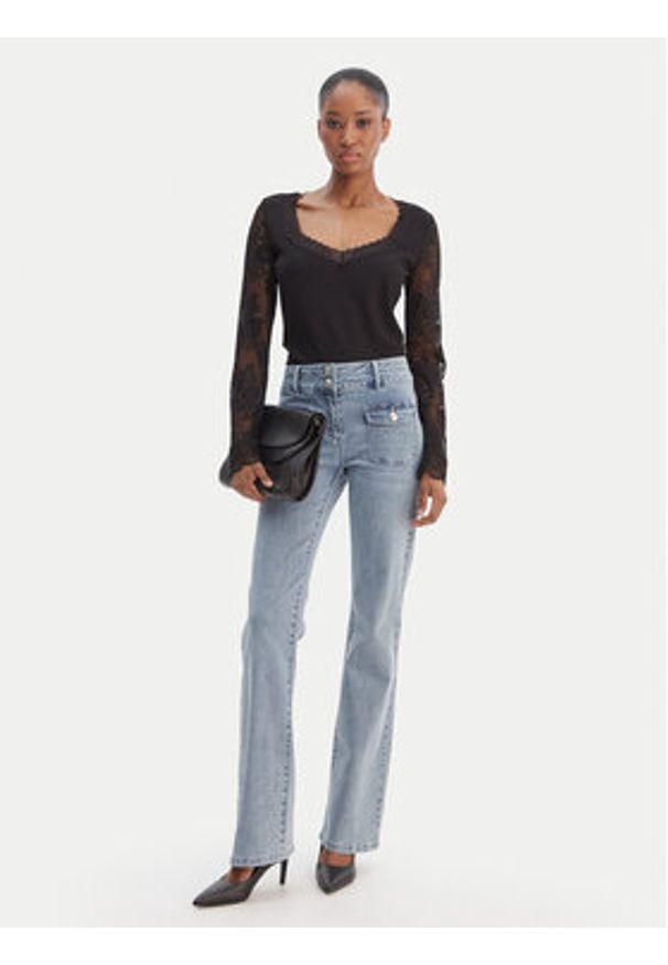 Morgan Bluzka 261-TANKA Czarny Slim Fit. Kolor: czarny. Materiał: syntetyk