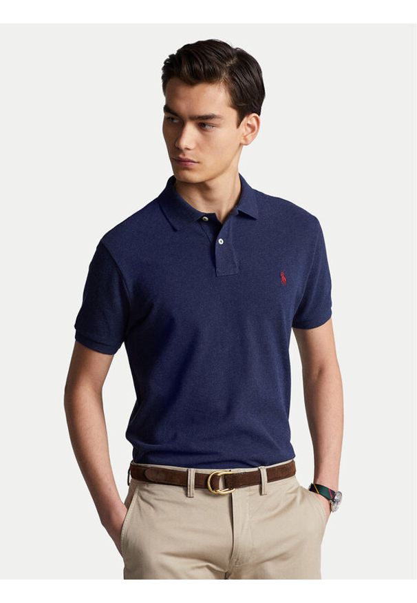 Polo Ralph Lauren Polo 710680784292 Granatowy Custom Slim Fit. Typ kołnierza: polo. Kolor: niebieski. Materiał: bawełna