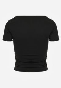 Renee - Czarna Bluzka Cilelle. Kolor: czarny. Materiał: dzianina, wiskoza. Długość rękawa: krótki rękaw. Długość: krótkie. Wzór: jednolity #2