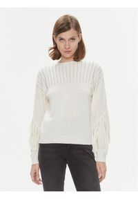 Pinko Sweter Libellula 102082 A19L Écru Regular Fit. Materiał: syntetyk
