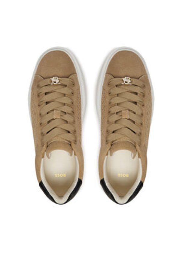 BOSS - Boss Sneakersy Amber 50529684 Beżowy. Kolor: beżowy. Materiał: zamsz, skóra
