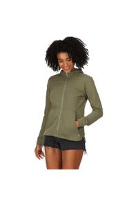 Regatta - Bayla damska turystyczna bluza z kapturem rozpinana. Typ kołnierza: kaptur. Kolor: zielony