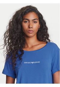 Emporio Armani T-Shirt EW000780 AF12192 UA012 Niebieski Regular Fit. Kolor: niebieski. Materiał: wiskoza