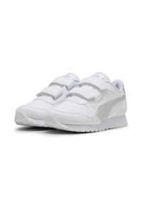 Puma - Dziecięce sneakersy ST Runner v4 Glitter PUMA. Okazja: na uczelnię. Kolor: szary, biały, wielokolorowy. Sport: joga i pilates