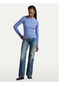 Polo Ralph Lauren Sweter 211891640003 Niebieski Regular Fit. Typ kołnierza: polo. Kolor: niebieski. Materiał: bawełna