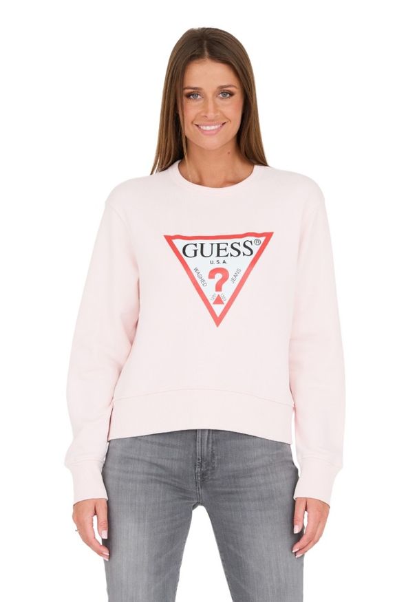 Guess - GUESS Różowa bluza Original Fleece. Kolor: różowy