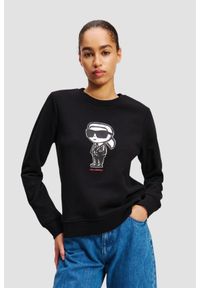 Karl Lagerfeld - KARL LAGERFELD Czarna damska bluza Ikon Sketch. Kolor: czarny