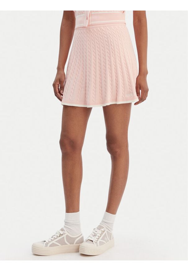 Guess Spódnica mini V6RD07 Z4652 Różowy Regular Fit. Kolor: różowy. Materiał: wiskoza, syntetyk