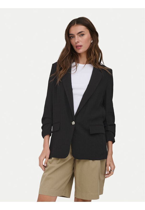 only - ONLY Marynarka Lita 15370275 Czarny Regular Fit. Kolor: czarny. Materiał: wiskoza