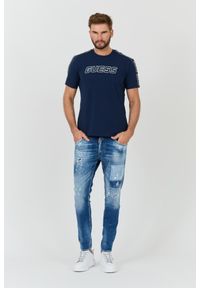 Guess - GUESS Granatowy t-shirt Arlo Cn. Kolor: niebieski #3